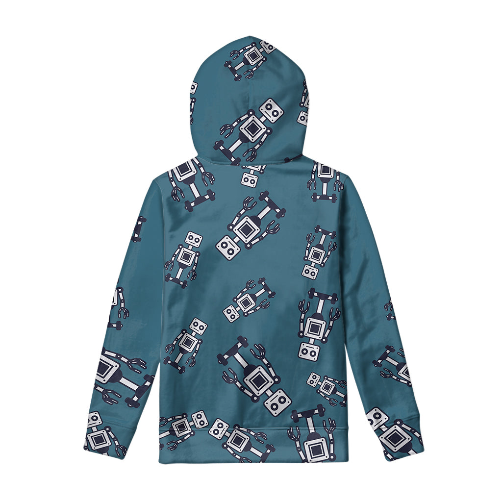 Robot Servant Pattern Print Pullover Hoodie