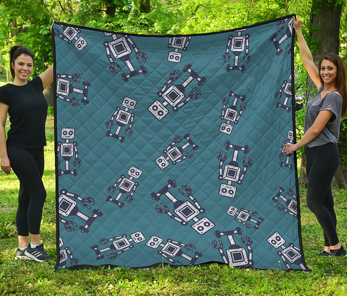 Robot Servant Pattern Print Quilt