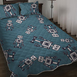 Robot Servant Pattern Print Quilt Bed Set