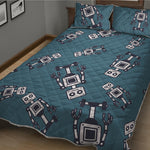 Robot Servant Pattern Print Quilt Bed Set