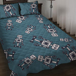 Robot Servant Pattern Print Quilt Bed Set