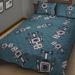 Robot Servant Pattern Print Quilt Bed Set