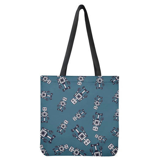 Robot Servant Pattern Print Tote Bag