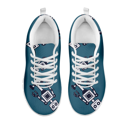 Robot Servant Pattern Print White Sneakers