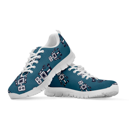 Robot Servant Pattern Print White Sneakers