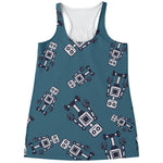 Robot Servant Pattern Print Women's Racerback Tank Top