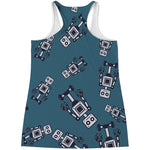 Robot Servant Pattern Print Women's Racerback Tank Top