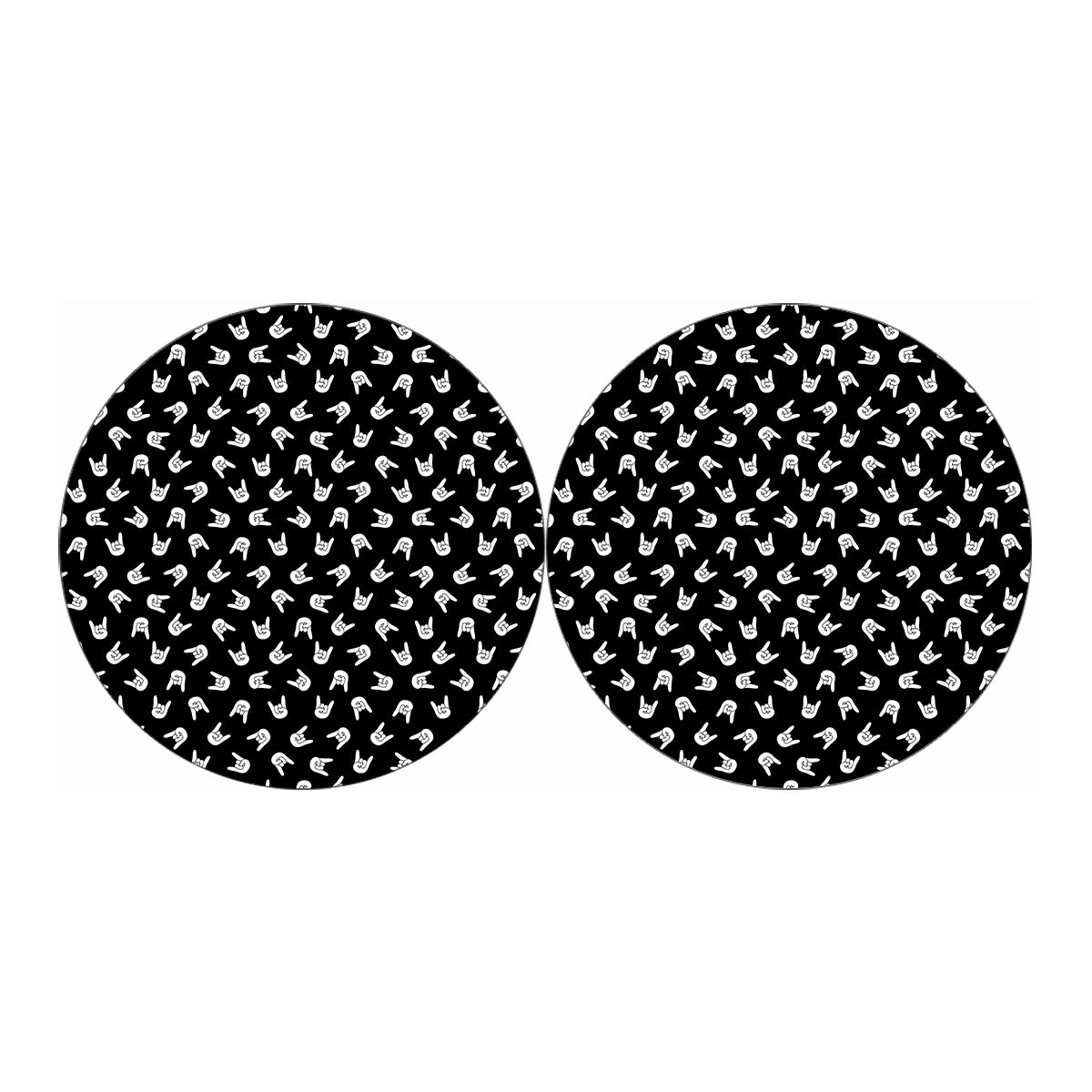 Rock And Roll Hand Sign Pattern Print Car Coasters