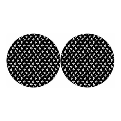Rock And Roll Hand Sign Pattern Print Car Coasters