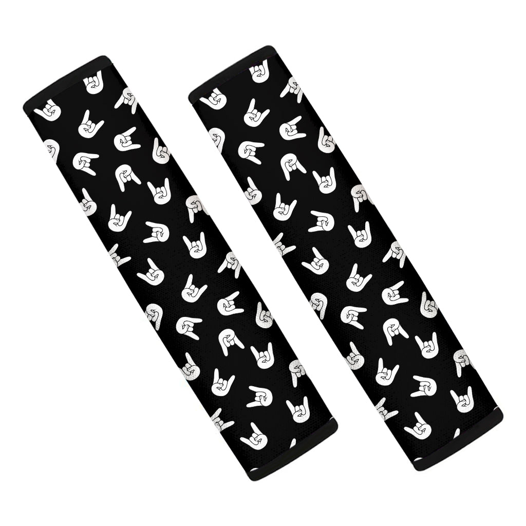Rock And Roll Hand Sign Pattern Print Car Seat Belt Covers