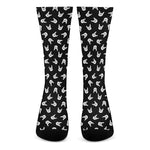 Rock And Roll Hand Sign Pattern Print Crew Socks