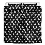 Rock And Roll Hand Sign Pattern Print Duvet Cover Bedding Set