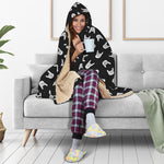 Rock And Roll Hand Sign Pattern Print Hooded Blanket