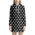 Rock And Roll Hand Sign Pattern Print Pullover Hoodie Dress