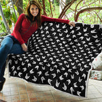 Rock And Roll Hand Sign Pattern Print Quilt