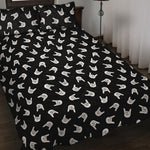 Rock And Roll Hand Sign Pattern Print Quilt Bed Set