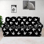 Rock And Roll Hand Sign Pattern Print Sofa Cover