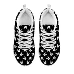 Rock And Roll Hand Sign Pattern Print White Sneakers