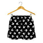 Rock And Roll Hand Sign Pattern Print Women's Shorts