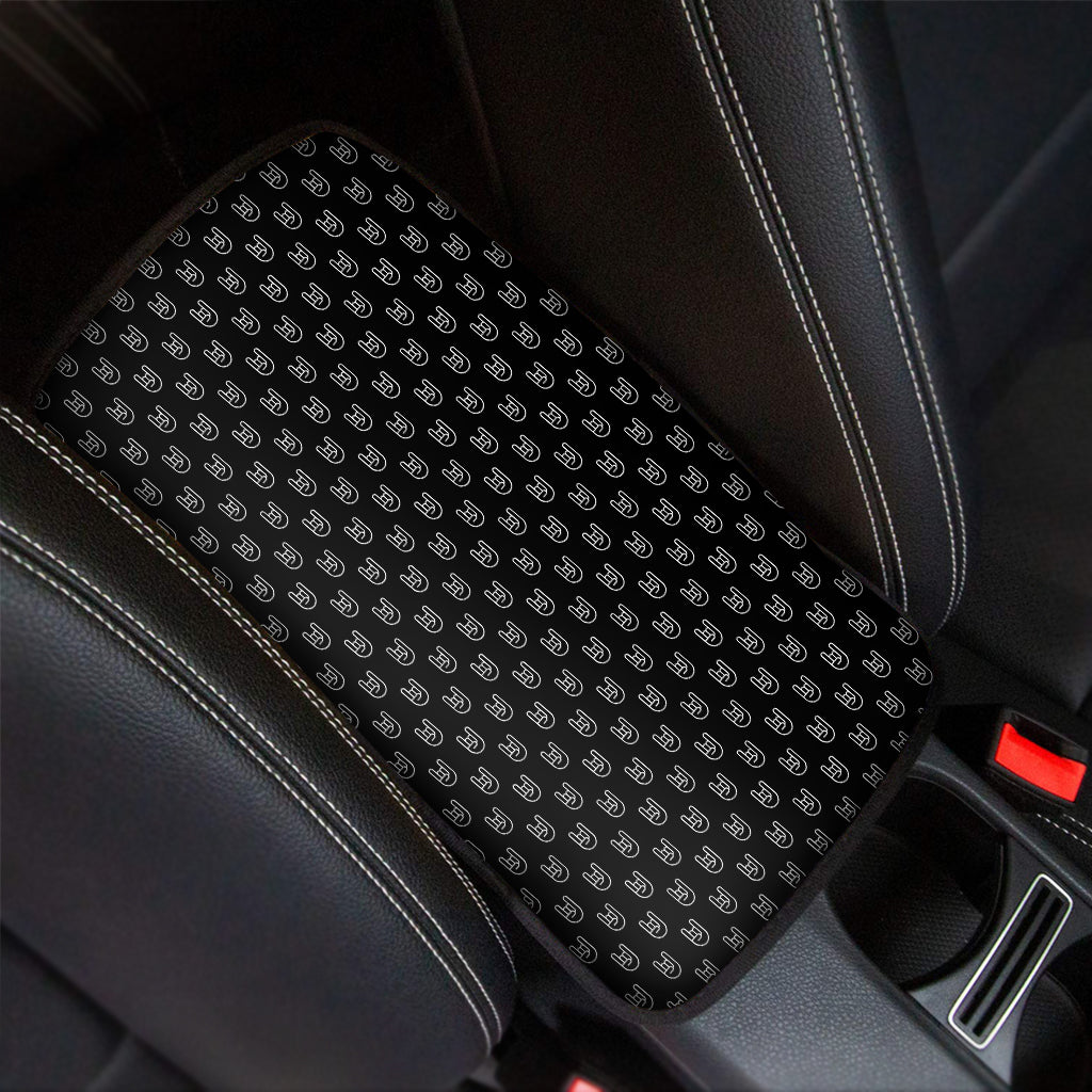 Rock And Roll Hand Symbol Pattern Print Car Center Console Cover