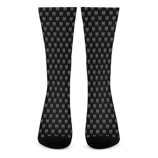 Rock And Roll Hand Symbol Pattern Print Crew Socks