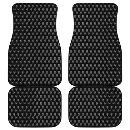 Rock And Roll Hand Symbol Pattern Print Front and Back Car Floor Mats