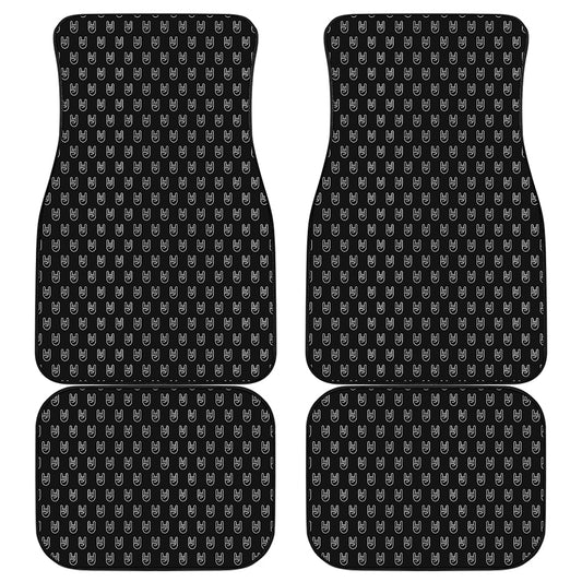 Rock And Roll Hand Symbol Pattern Print Front and Back Car Floor Mats