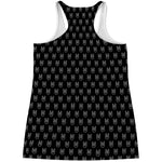 Rock And Roll Hand Symbol Pattern Print Women's Racerback Tank Top