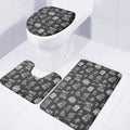 Rock And Roll Music Pattern Print 3 Piece Bath Mat Set