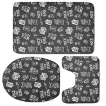 Rock And Roll Music Pattern Print 3 Piece Bath Mat Set