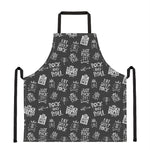 Rock And Roll Music Pattern Print Apron