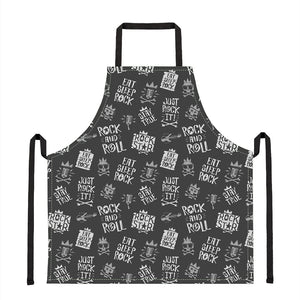 Rock And Roll Music Pattern Print Apron