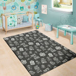 Rock And Roll Music Pattern Print Area Rug