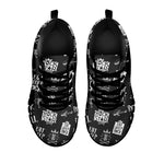 Rock And Roll Music Pattern Print Black Sneakers
