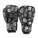 Rock And Roll Music Pattern Print Boxing Gloves