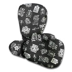 Rock And Roll Music Pattern Print Boxing Gloves