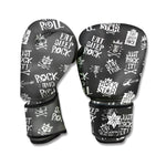 Rock And Roll Music Pattern Print Boxing Gloves