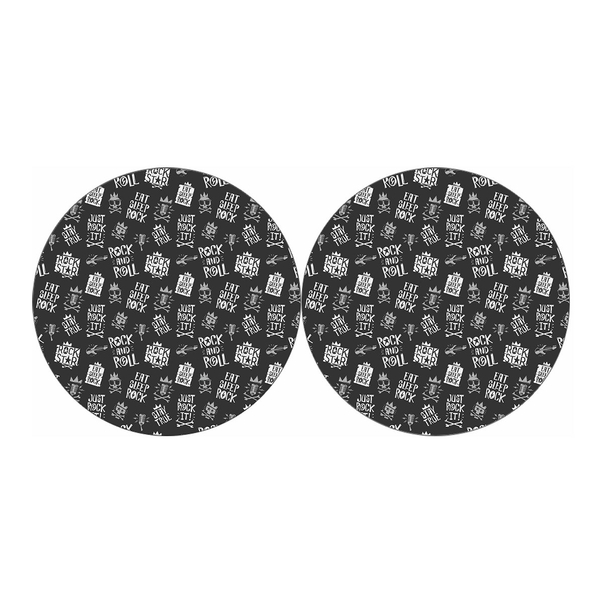 Rock And Roll Music Pattern Print Car Coasters
