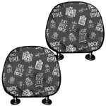 Rock And Roll Music Pattern Print Car Headrest Covers