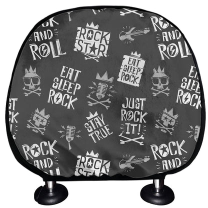Rock And Roll Music Pattern Print Car Headrest Covers