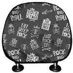 Rock And Roll Music Pattern Print Car Headrest Covers
