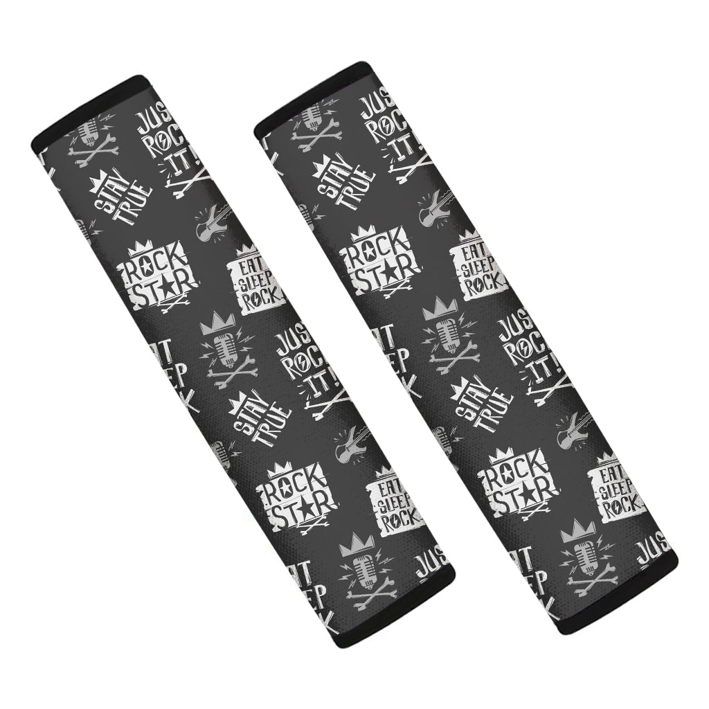 Rock And Roll Music Pattern Print Car Seat Belt Covers