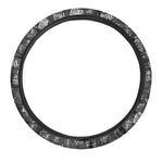 Rock And Roll Music Pattern Print Car Steering Wheel Cover
