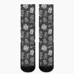 Rock And Roll Music Pattern Print Crew Socks