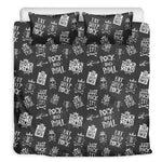 Rock And Roll Music Pattern Print Duvet Cover Bedding Set