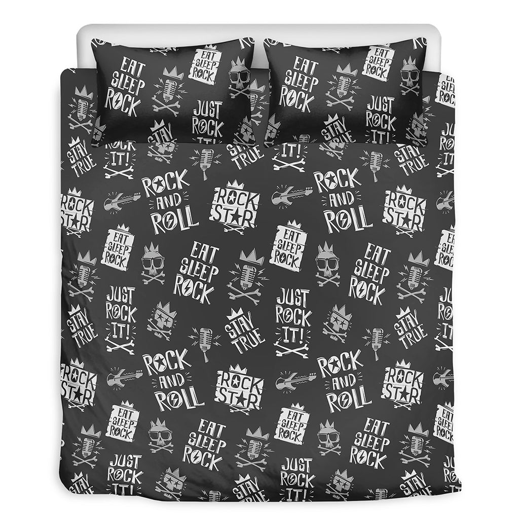 Rock And Roll Music Pattern Print Duvet Cover Bedding Set