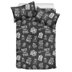Rock And Roll Music Pattern Print Duvet Cover Bedding Set