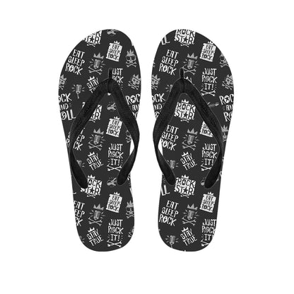 Rock And Roll Music Pattern Print Flip Flops