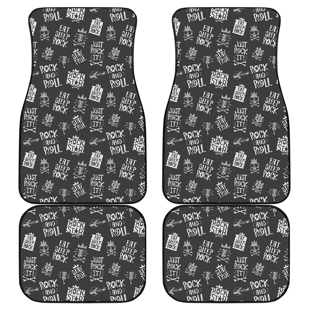 Rock And Roll Music Pattern Print Front and Back Car Floor Mats