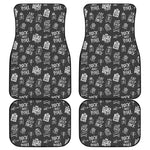Rock And Roll Music Pattern Print Front and Back Car Floor Mats